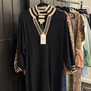 Emily McCarthy NWT Lolli black sweater dress with gold trim